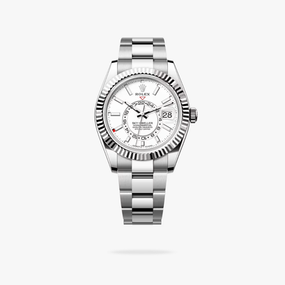 Regency Dual Time 42 mm Timeless Fluted Bezel Intense white Dial 336934 6182