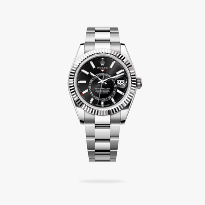 Regency Dual Time 42 mm Timeless Fluted Bezel Bright black Dial 336934 2795