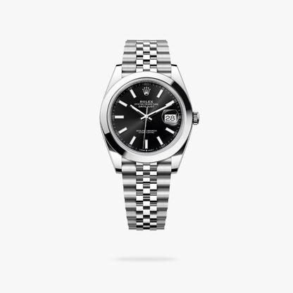 Regency Classic Date 41 mm Five-Link Smooth Bezel Bright black Dial 126300 7586