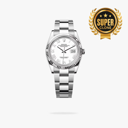 [Super Clone] Regency Classic Date 36 mm Timeless Fluted Bezel White Dial 126234 4185