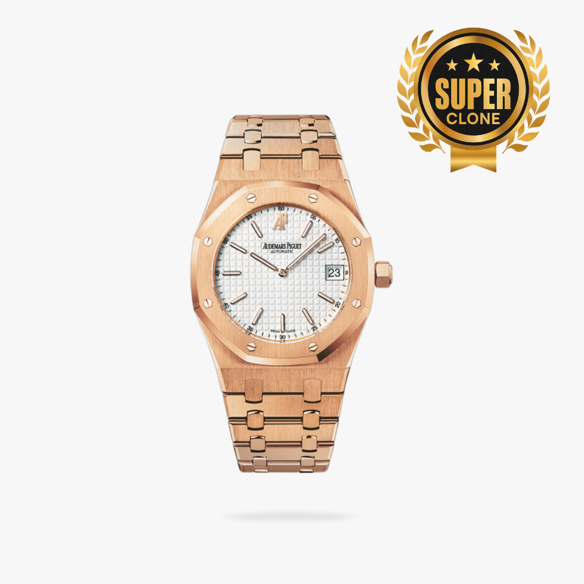[Super Clone] Prestige Atelier Octagon Sport 39mm White Dial Rose Gold 4443