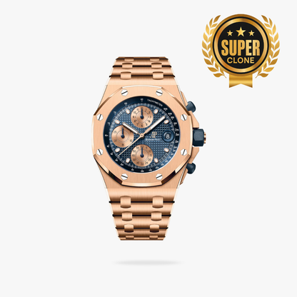 [Super Clone] Prestige Atelier Coastal Sport Chronograph 42mm Blue Dial Rose Gold 2694