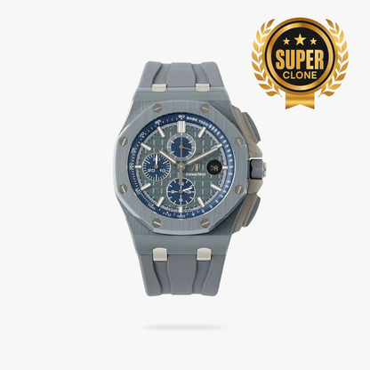 [Super Clone] Prestige Atelier Coastal Sport Chronograph 44mm Grey Blue Dial Stainless Steel 4150
