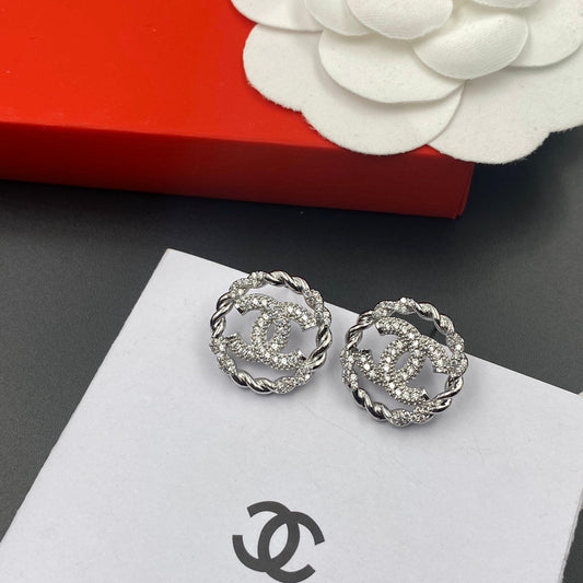 Fine Zircon Round Stud Earrings