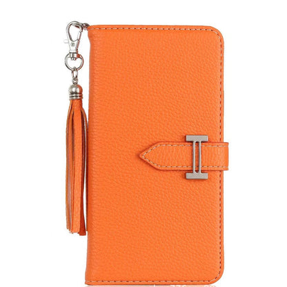 《🧡 Orange Lychee - Leather Phone Case | Wallet Design》