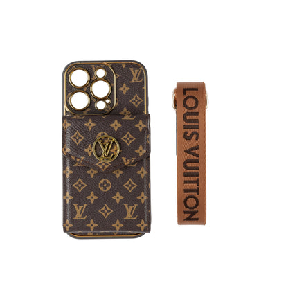 Luxurious Advanced Leather iPhone Case With Card Wallet And Strap