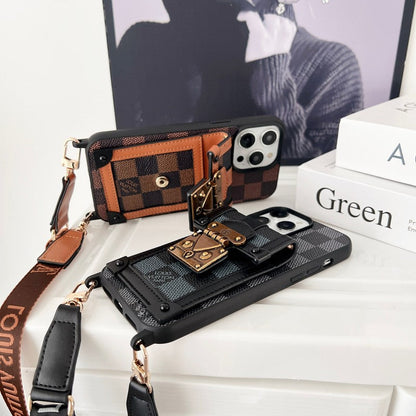 Lou Black & White Crossbody Chain iPhone Case