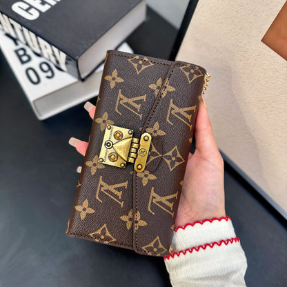 Luxury iPhone case with card holder and strap