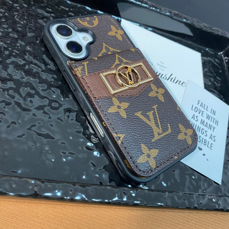 Lou Card Bag Gold Logo iPhone Case