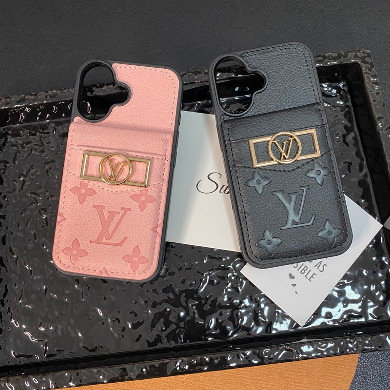 Lou Card Bag Gold Logo iPhone Case
