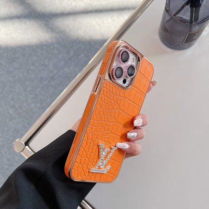 Lou Diamond Logo Rose Gold iPhone Case