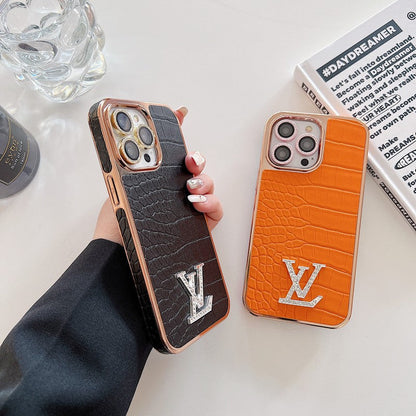 Lou Diamond Logo Rose Gold iPhone Case
