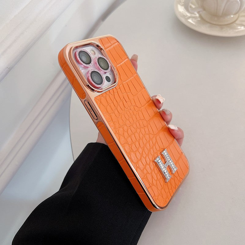 Herm Diamond Logo Rose Gold iPhone Case