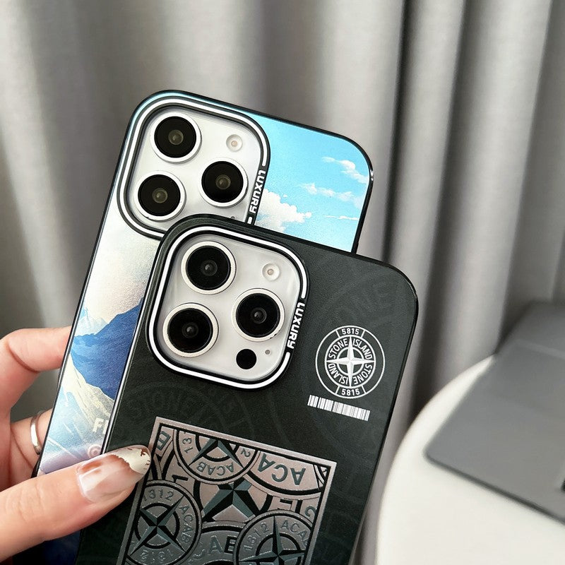 Stone Black & Blue iPhone Case