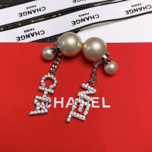 Rhinestone Letters Pendant Earrings