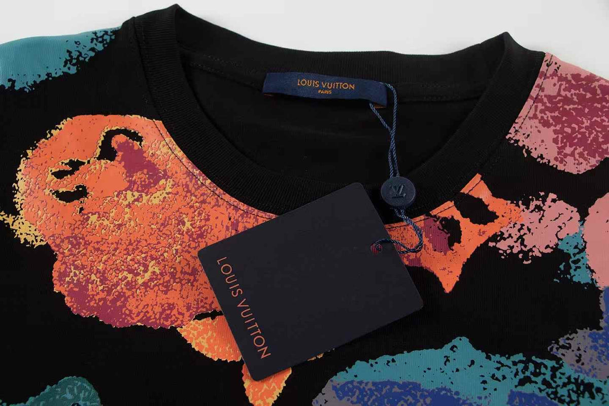 Ink splashing print t-shirt