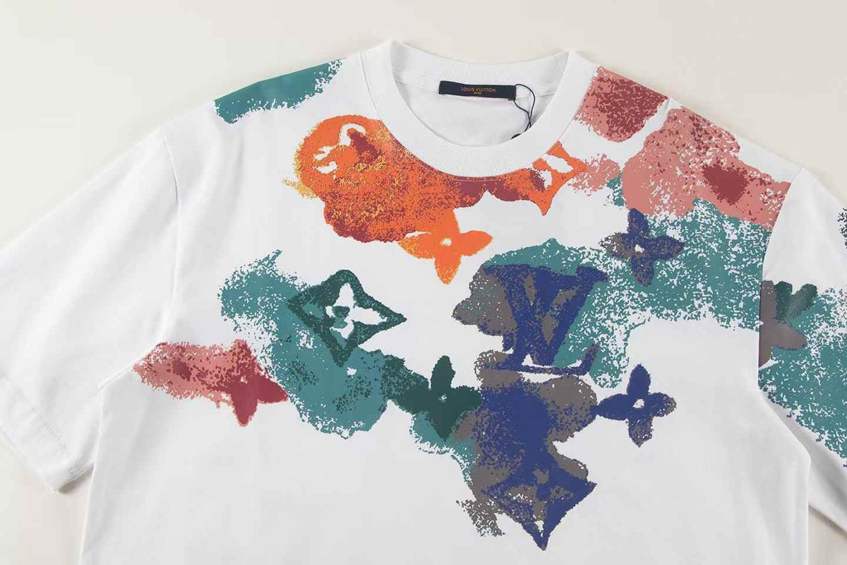 Ink splashing print t-shirt