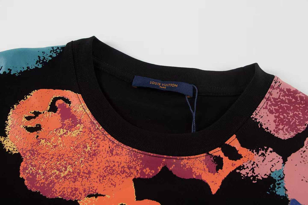 Ink splashing print t-shirt