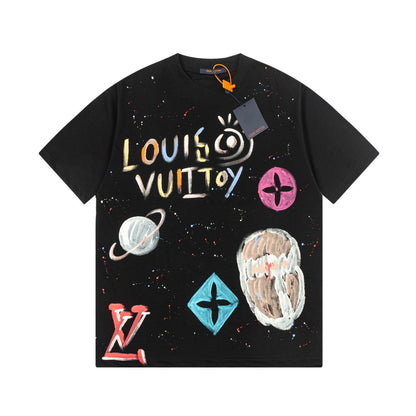 Colorful handmade graffiti t-shirt