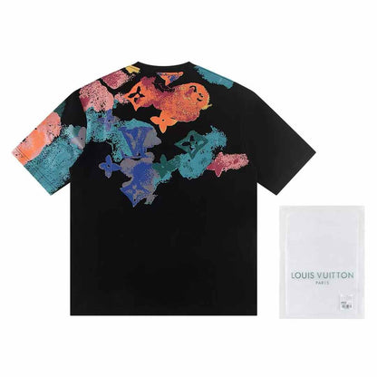 Ink splashing print t-shirt