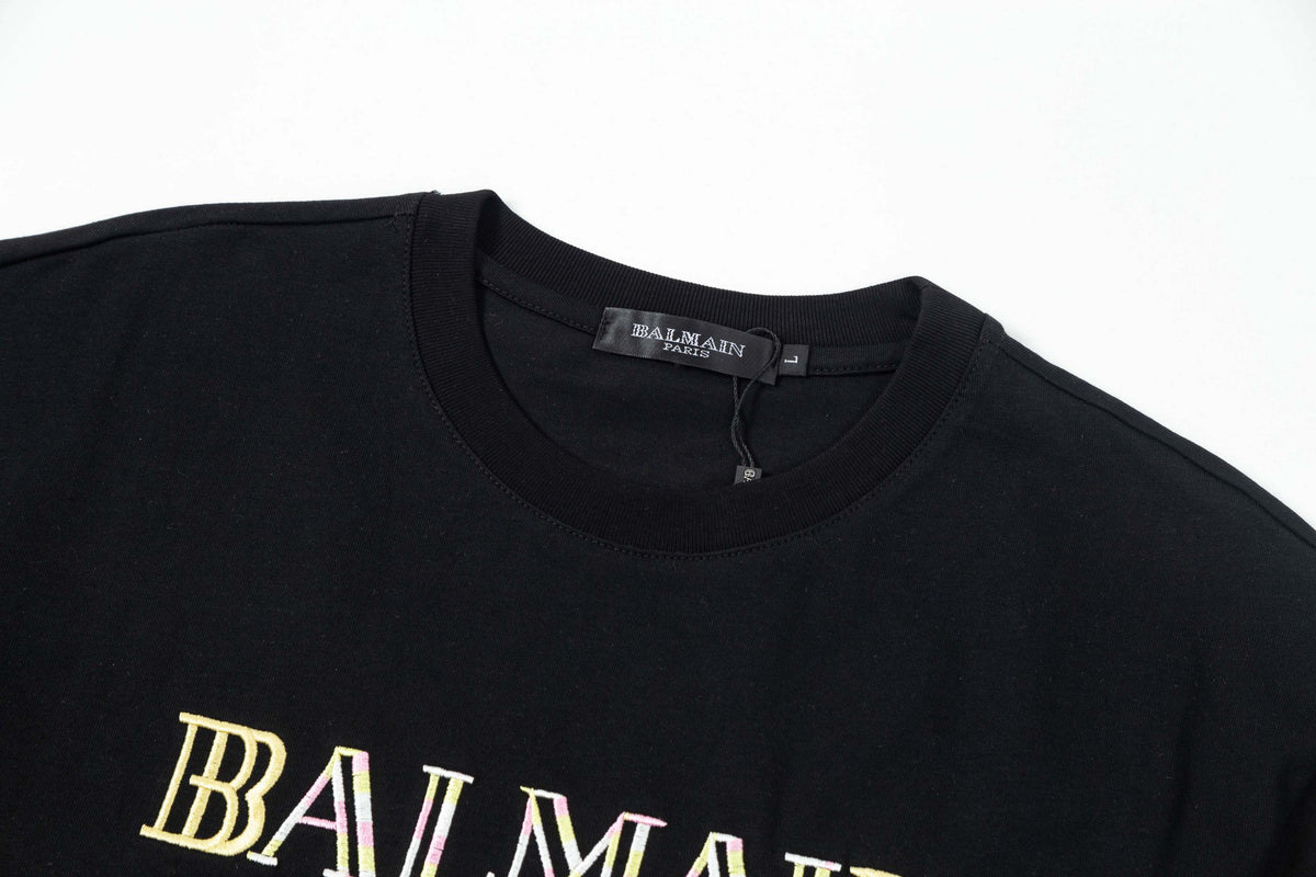 Colorful embroidered pure cotton t-shirt