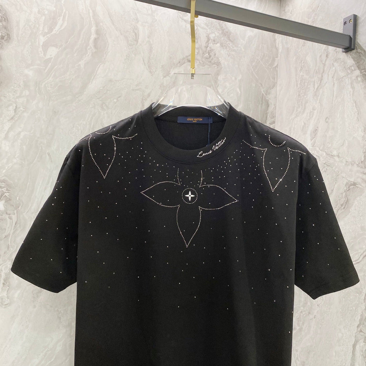 Embroidery band drill personality t-shirt