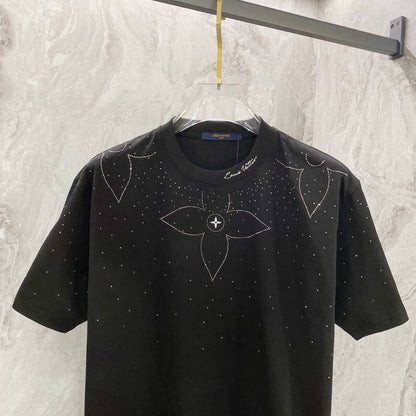 Embroidery band drill personality t-shirt