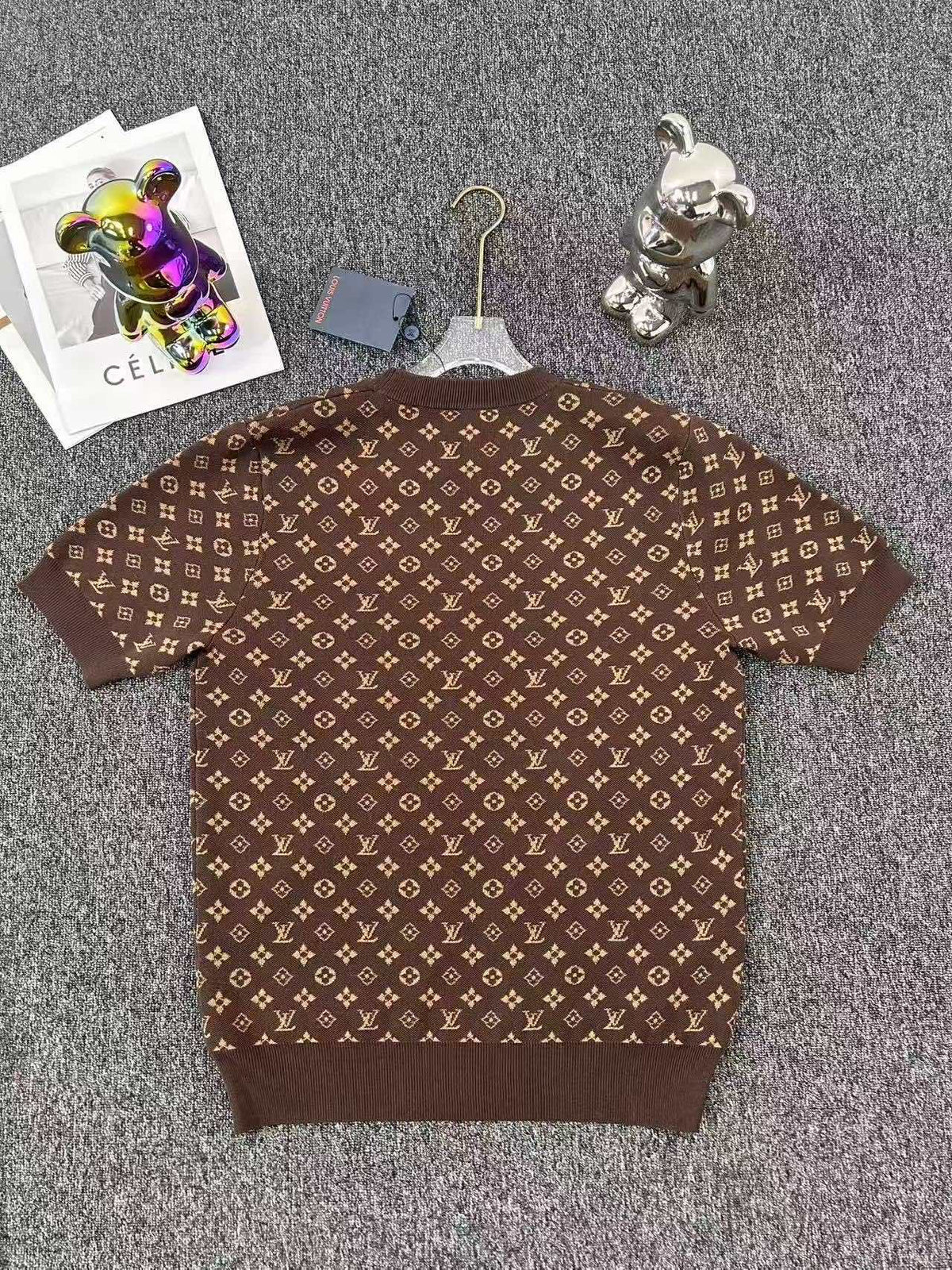 full print short-sleeved knitted t-shirt