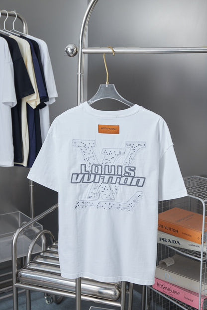 New embroidered cotton t-shirt