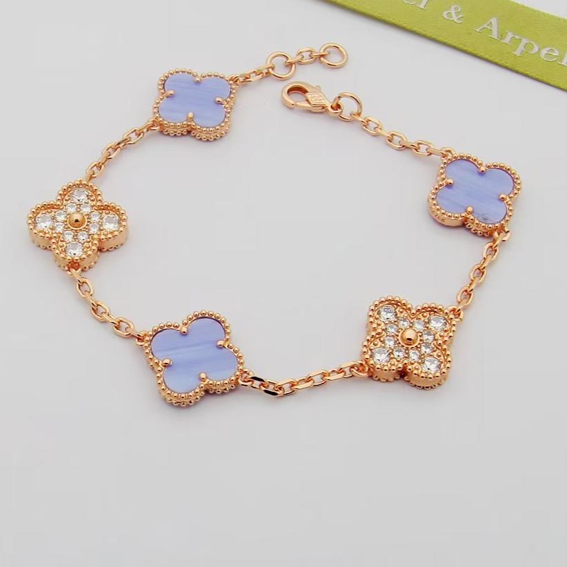 18K Celestial Vintage Alhambra Purple Diamonds Bracelet