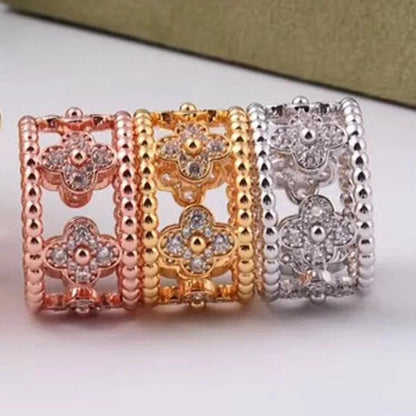 18K Celestial Perl̩e Clovers Ring