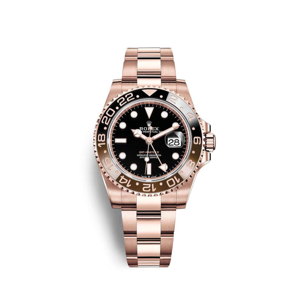 wrist watch GMT-Master II Rootbeer, 18k Everose gold, 40mm, Ref# 126715chnr-0001 watch