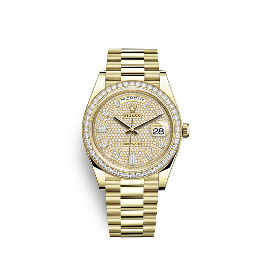 wrist watch Day-Date, 40mm, 18k Yellow Gold and Diamonds, Ref# 228348rbr-0037 watch