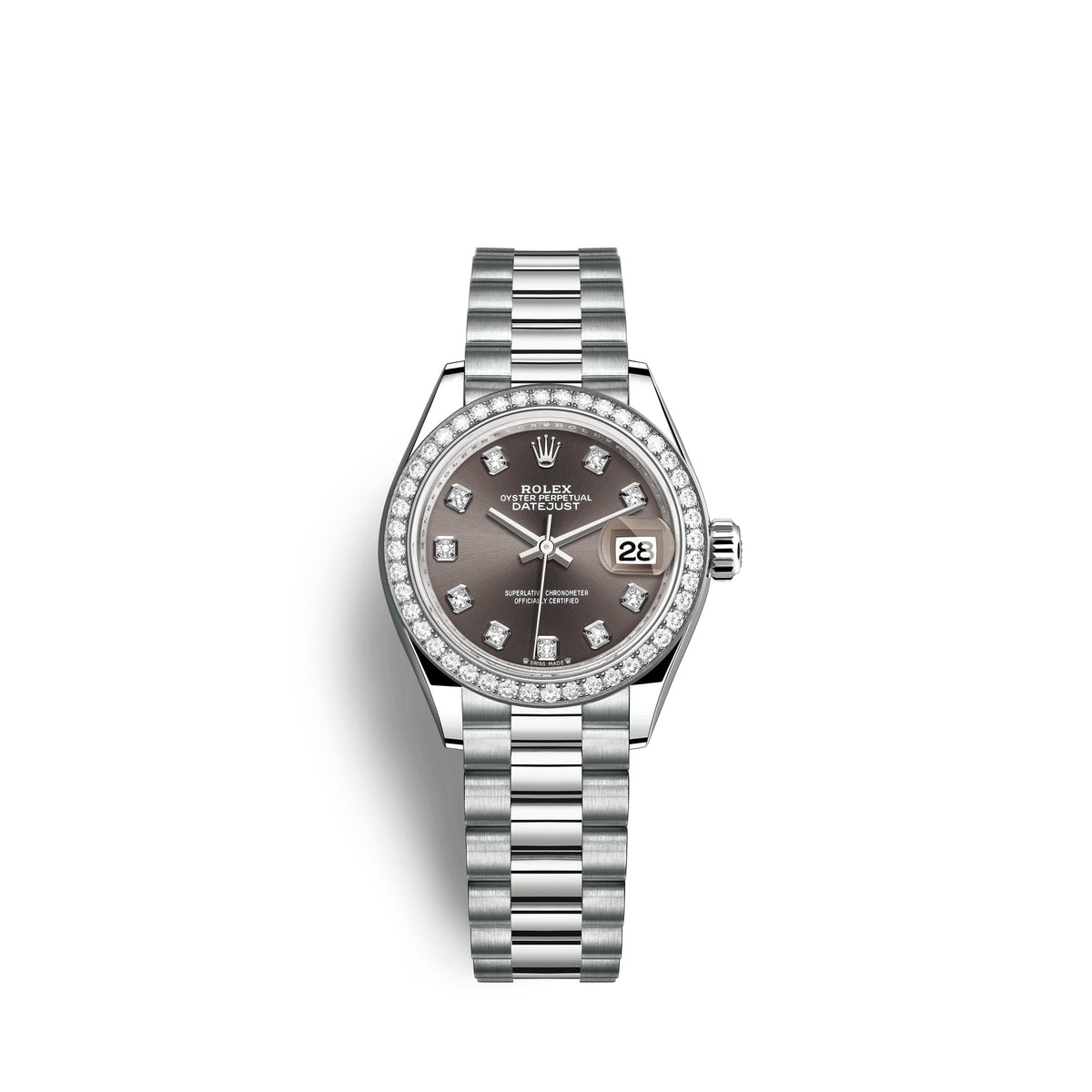 wrist watch Lady-Datejust 28mm, 18k White Gold, Ref# 279139rbr-0011 watch