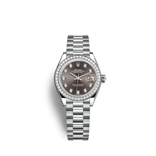 wrist watch Lady-Datejust 28mm, 18k White Gold, Ref# 279139rbr-0011 watch
