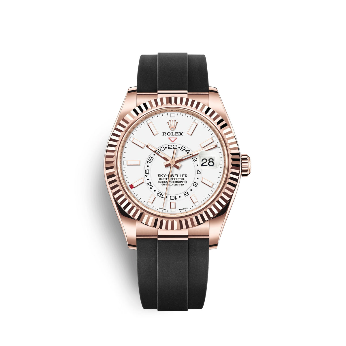 wrist watch Sky-Dweller 42mm, 18k Everose Gold, Oysterflex, Ref# 326235-0004 watch