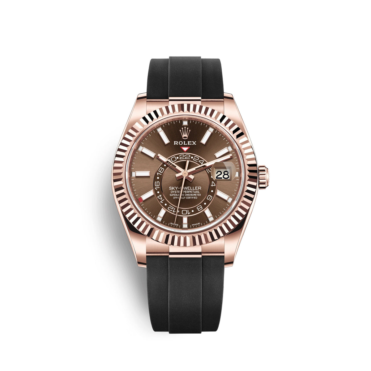 wrist watch Sky-Dweller 42mm, 18k Everose Gold, Oysterflex, Ref# 326235-0005 watch