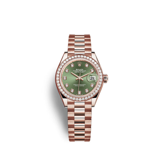 wrist watch Lady-Datejust 28, 18kt Everose Gold and diamonds, Ref# 279135RBR-0014 watch