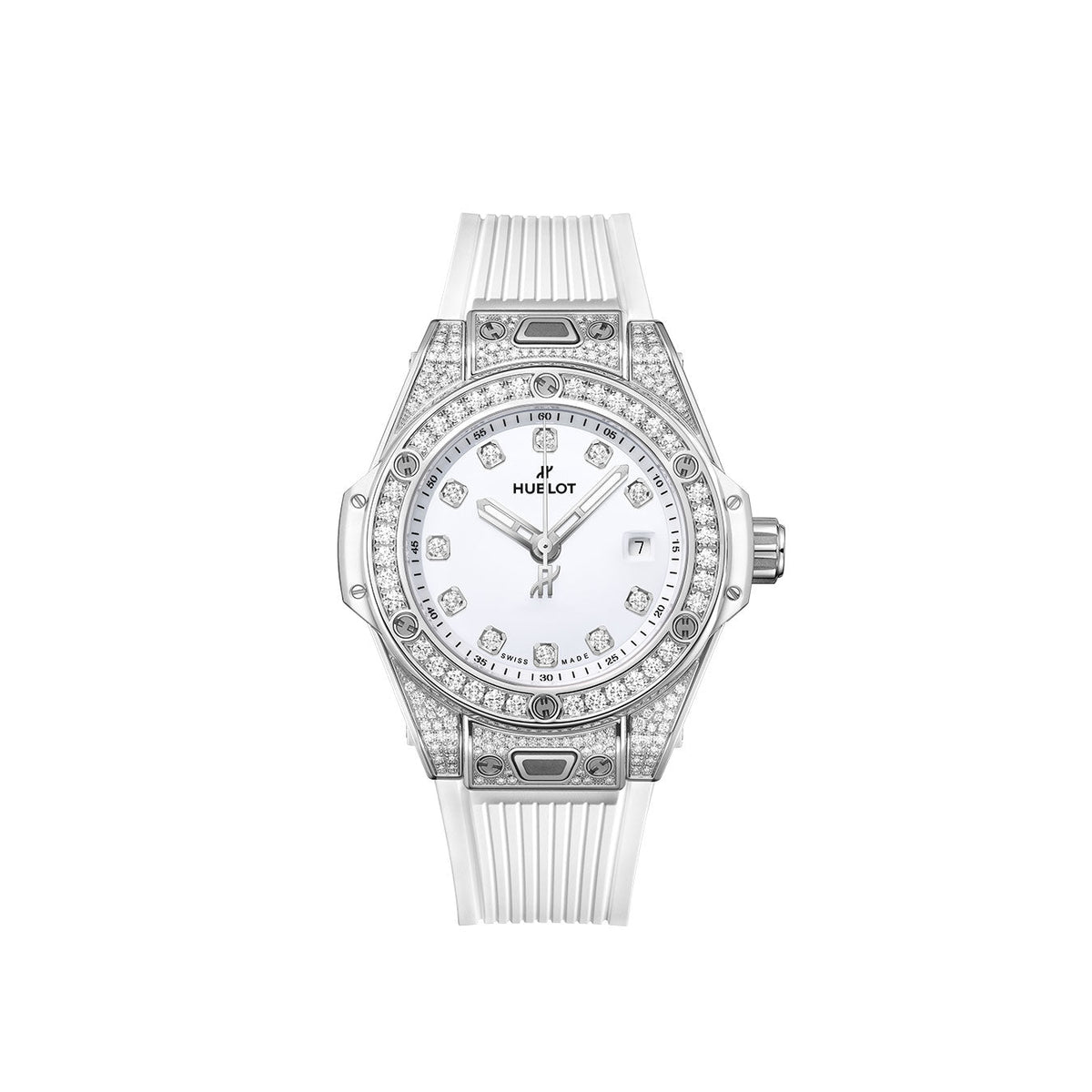 Luxury Watch Big Bang ONE CLICK STEEL WHITE PAVÉ watch